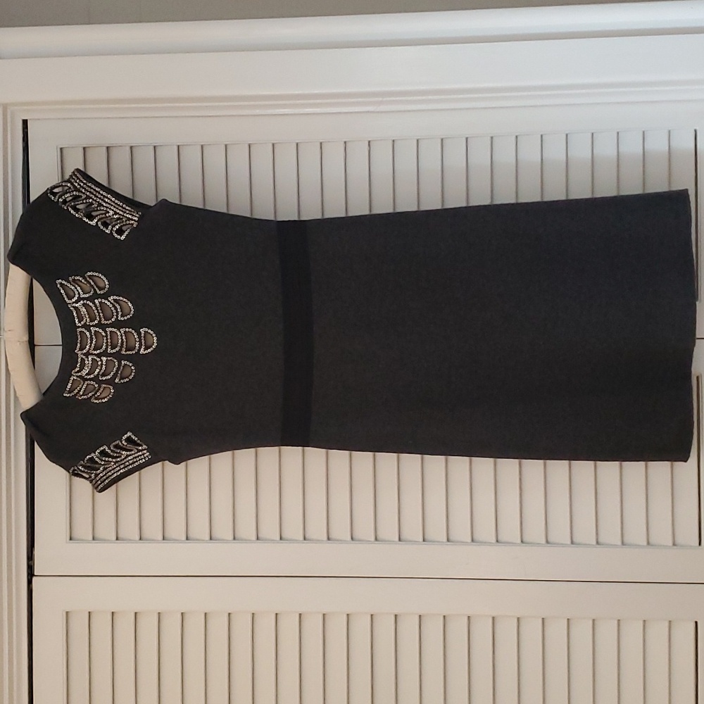 Tory Burch Wool Sequined Short Sleeved Dress, Size